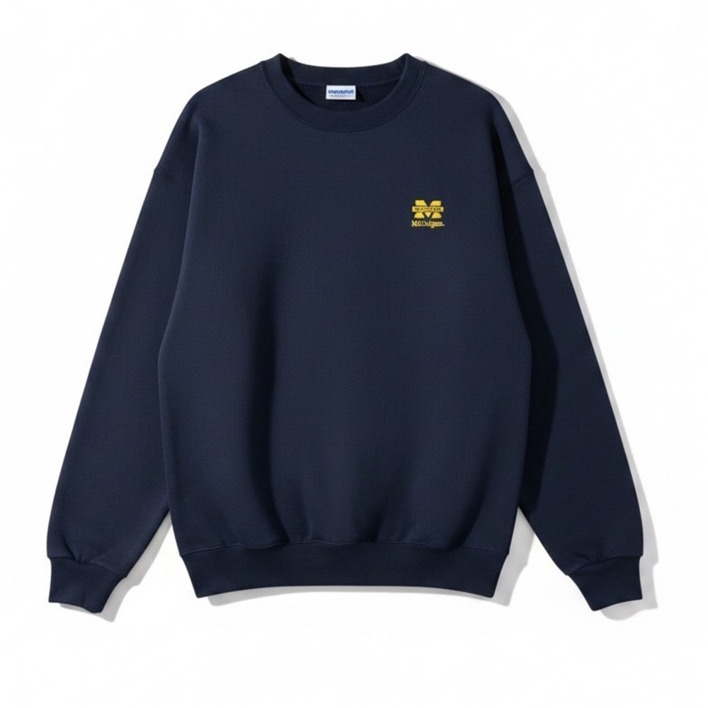 Vintage University of Michigan Wolverines Sweatshirt Navy Blue Crewneck Large